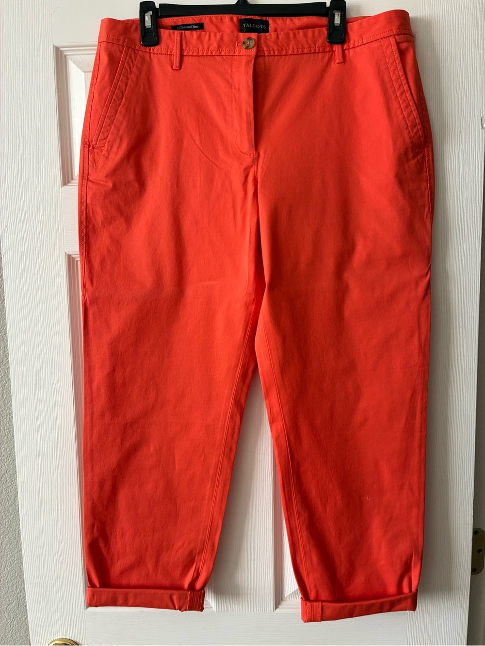 Talbots Cropped Capris in Bright Orange - Picture 2 of 4